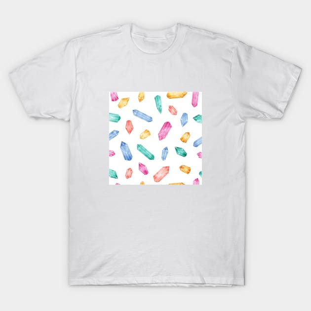 Crystals pattern - White T-Shirt by PrintablesPassions